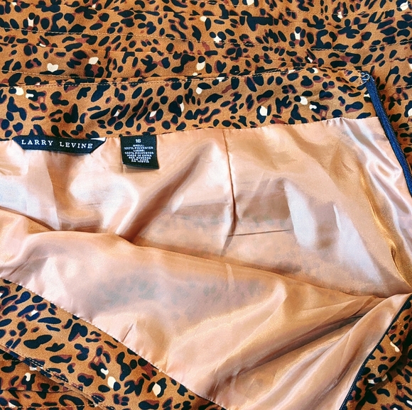 EUC Larry Levine Cheetah Animal Print Ribbon Skirt - Picture 4 of 4